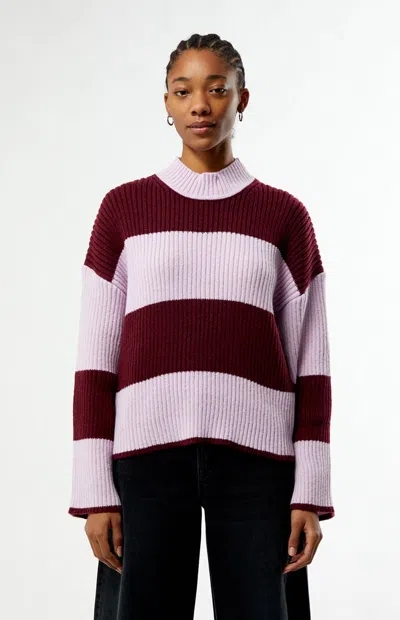 Minkpink Women's Freja Striped Chunky Knit Sweater In Violet In Purple