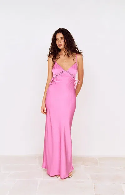 Minkpink Women's Fuchsia Chiara Lace Detail Maxi Dress In Pink