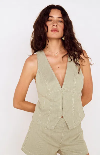Minkpink Women's Muse Striped Top In Green