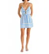 Minkpink Nimue Dress In Blue Stripe In White