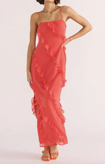 Minkpink Women's Venus Ruffle Maxi Dress In Lipstick Red