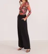 Minkpink Yvaine Mesh Wrap Top In Apricot Floral In Black