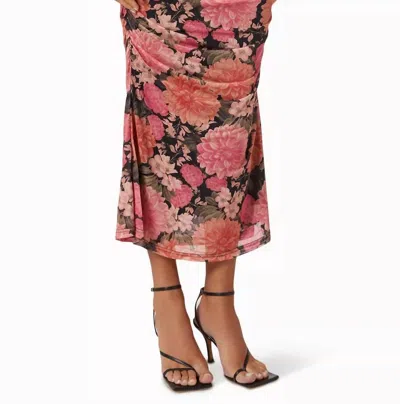 Minkpink Yvaine Ruched Midi Skirt In Multi