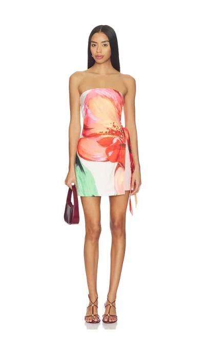 Minkpink Zinnia Tie Side Mini Dress In Neutral