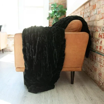 Minky Couture Hugs Black Blanket