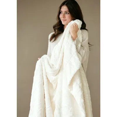 Minky Couture Sorbet Vanilla Blanket In White