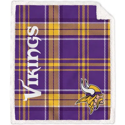 Minnesota Vikings Nfl Team Classic Plaid Throw 50x60 In Purple