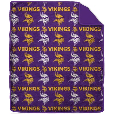 Minnesota Vikings Nfl Team Logo Ultra Plush Blanket 60x70 In Purple