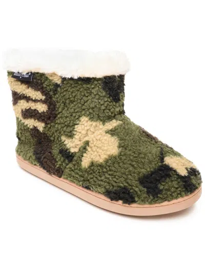 Minnetonka Betty Womens Knit Pull On Shearling Boots In Multi