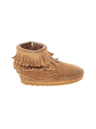 Pre-owned Minnetonka Kids'  Booties In Tan