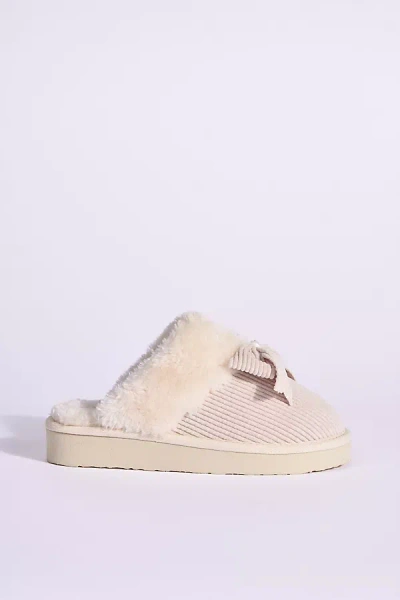 MINNETONKA BOW SCUFF SLIDE SLIPPERS
