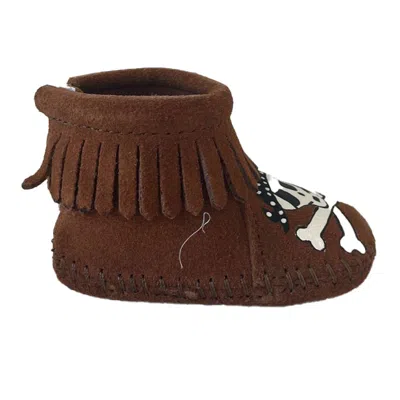 Minnetonka Kids' Boys Brown Skulls Booties