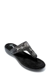 Minnetonka Brecca Flip Flop In Black Metallic