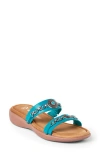 Minnetonka Brenn Slide Sandal In Blue