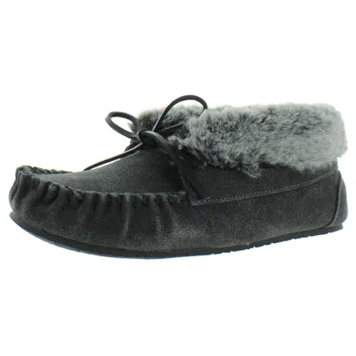 Minnetonka Cabin Womens Suede Ankle Moccasin Slippers In Multi