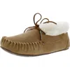 Minnetonka Cabin Womens Suede Loungewear Bootie Slippers In Multi