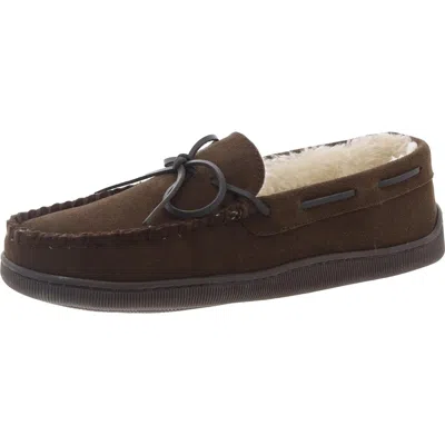 Minnetonka Cedar Trapper Mens Faux Fur Lined Faux Fur Loafer Slippers In Multi