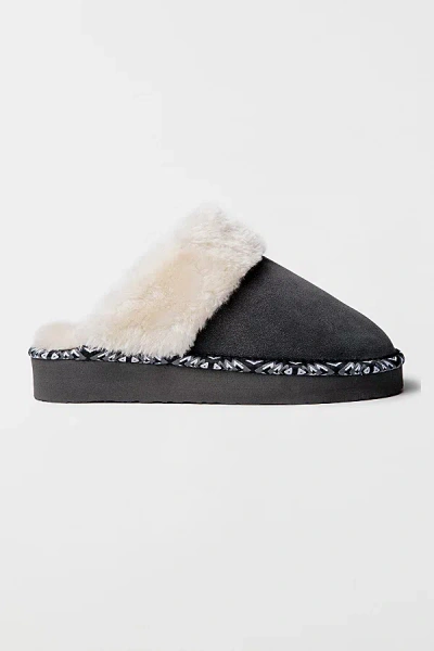 Minnetonka Cerise Scuff Slippers In Charcoal, Women's At Urban Outfitters In Gray