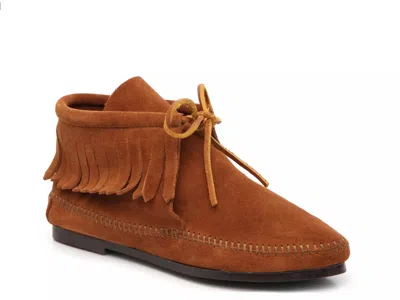 Minnetonka Classic Fringe Bootie In Brown