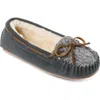 Minnetonka Cosi Faux Shearling Slipper In Gray