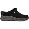 Minnetonka Emerson Womens Faux Fur Slip On Flats In Black