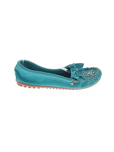 Pre-owned Minnetonka Flats In Blue