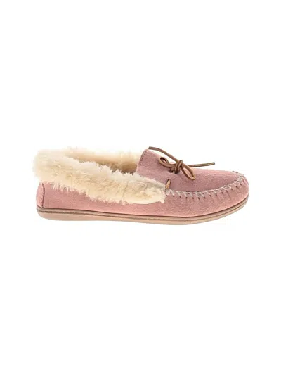 Pre-owned Minnetonka Flats In Pink