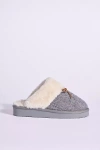 Minnetonka Flurry Bow Scuff Slide Slippers In Gray