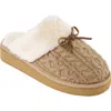 Minnetonka Flurry Faux Fur Trim Scuff Slipper In Brown