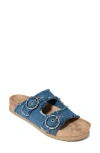 Minnetonka Georgine Sandal In Blue Denim