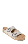 Minnetonka Georgine Sandal In Tan Herringbone
