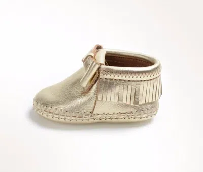 Minnetonka Kids' Girl's Rosie Metallic Leather Bootie In Gold