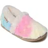 Minnetonka Kids' Daina Faux Fur Lined Slipper In Ivory Multi Color