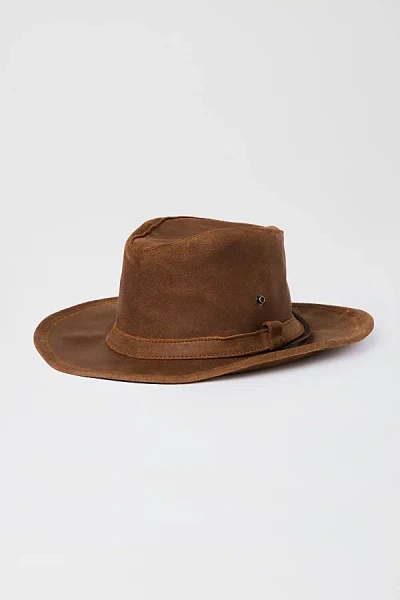 Minnetonka Leather Aussie Cowboy Hat In Brown, Women's At Urban Outfitters In Gold