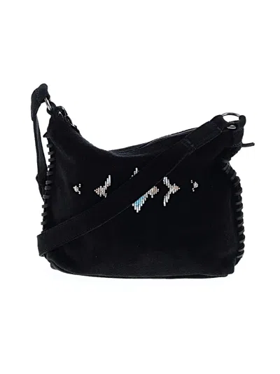 Pre-owned Minnetonka Leather Crossbody Bag In Black