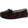 Minnetonka Lodge Trapper Womens Plaid Slip On Loafer Slippers In Multi