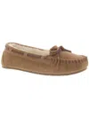 MINNETONKA LODGE TRAPPER WOMENS SUEDE FAUX FUR LINED MOCCASINS