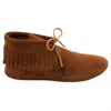 Minnetonka Men's Classic Fringe Softsole Moccasin Boot In Brown In Multi