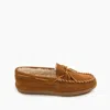Minnetonka Men's Pile Lined Hardsole Moccasin In Brown