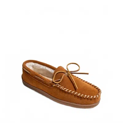 Minnetonka Men's Pile Lined Hardsole Moccasins In Brown In Multi