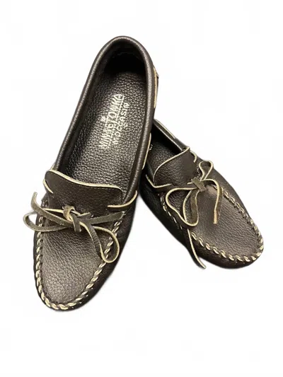 Minnetonka Men's Round Toe Loafers Moccasin In Black In Multi