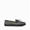 Minnetonka Men's Sheepskin Hardsole Moccasin Extended Sizes Slippers In Grey