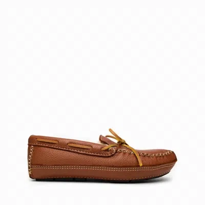Minnetonka Men's Sheepskin Moose Moccasin Slipper In Carmel In Multi