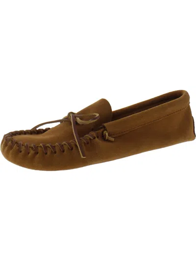 Minnetonka Mens Lace Up Comfy Moccasins In Brown