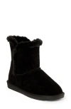 Minnetonka Milltown Water Resistant Faux Fur Bootie In Black