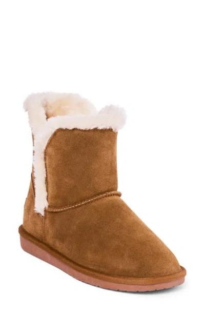 Minnetonka Milltown Water Resistant Faux Fur Bootie In Brown