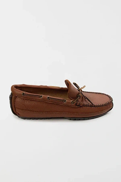 Minnetonka Moosehide Weekender Leather Moccasins Shoe In Carmel, Men's At Urban Outfitters In Brown