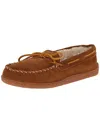 Minnetonka Suede Moccasin With Faux Fur Lining In Brown