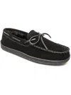 MINNETONKA PILE LINED HARDSOLE MENS SUEDE FAUX FUR LINED MOCCASINS