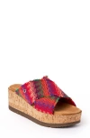 Minnetonka Posey Platform Wedge Slide Sandal In Multi